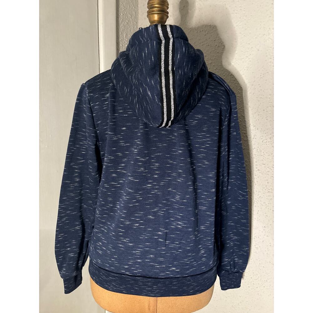 Supernova Love Hoodie Blue/ White L Zip Tie Comfy Cozycore Preppy Lounge Urban - Picture 2 of 11